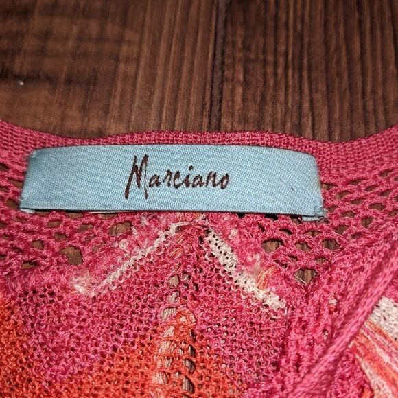 MARCIANO Women's Orange, Pink, White Fringe Tank w/ Adjustable Straps. Small. - Picture 6 of 6